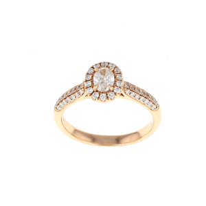Oval Halo Complete Engagement Ring (0.60CTW)