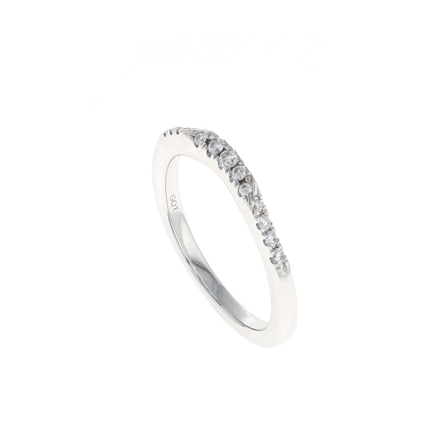 Ladies 1/2 Way Pave Diamond Contour Band (0.19CTW)