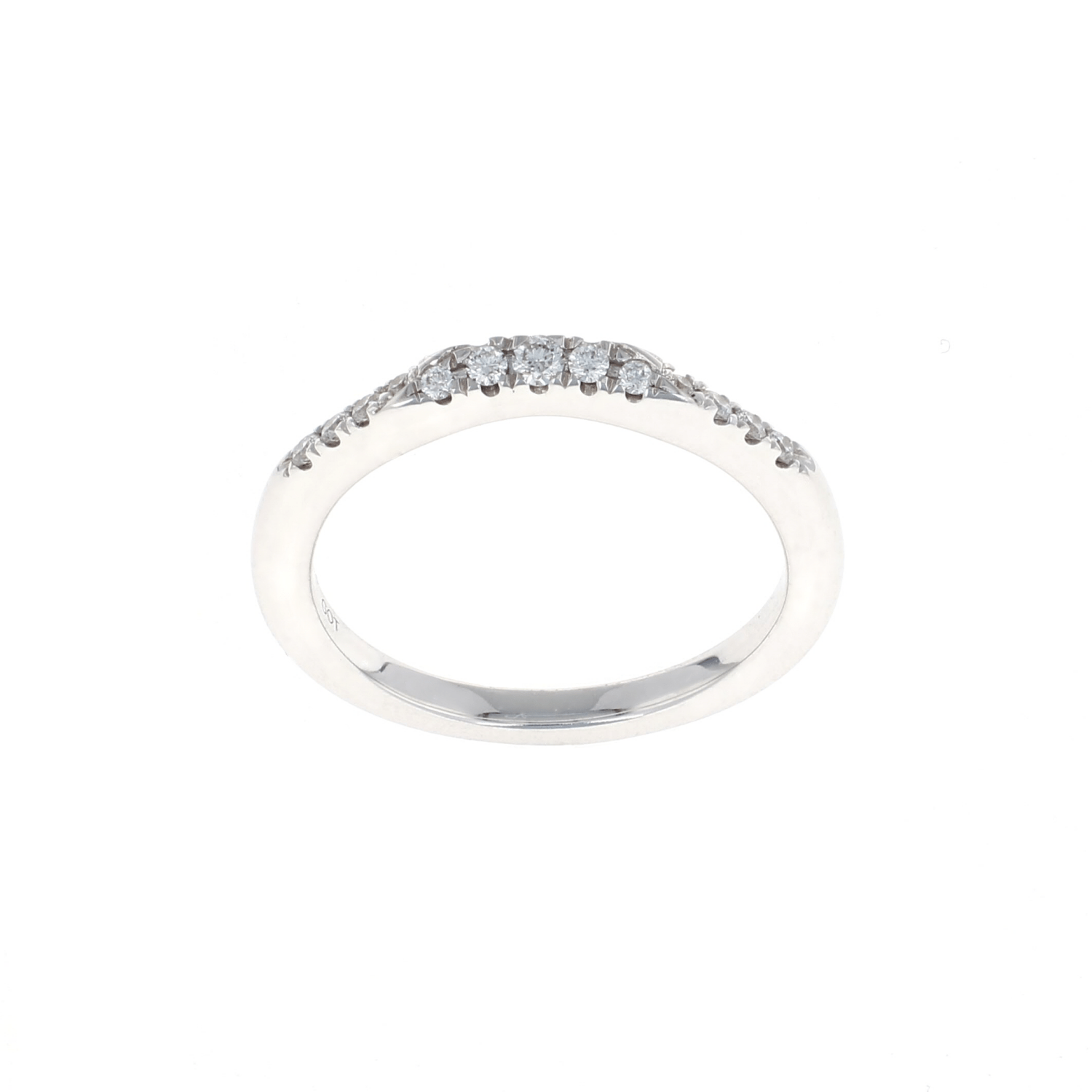 Ladies 1/2 Way Pave Diamond Contour Band (0.19CTW)