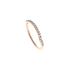 Load image into Gallery viewer, 14K Rose Gold 1/2 Way Curved Diamond Band (1/5CTW)