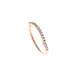 14K Rose Gold 1/2 Way Curved Diamond Band (1/5CTW)