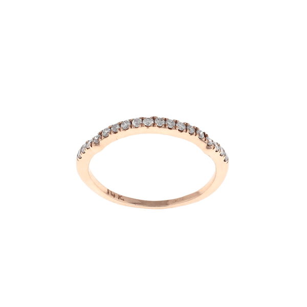 14K Rose Gold 1/2 Way Curved Diamond Band (1/5CTW)