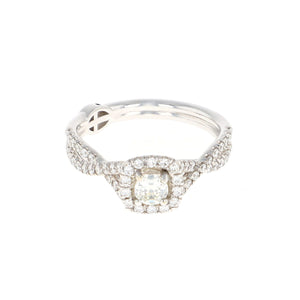 Cushion Halo Complete Engagement Ring (0.62 CTW)