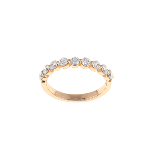 14K Rose Gold 1/2 Way Single Prong Diamond Band (0.75CTW)