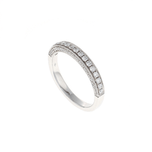 Load image into Gallery viewer, 3 Sided Micro Pave 1/2 Way Diamond Band (0.40CTW)