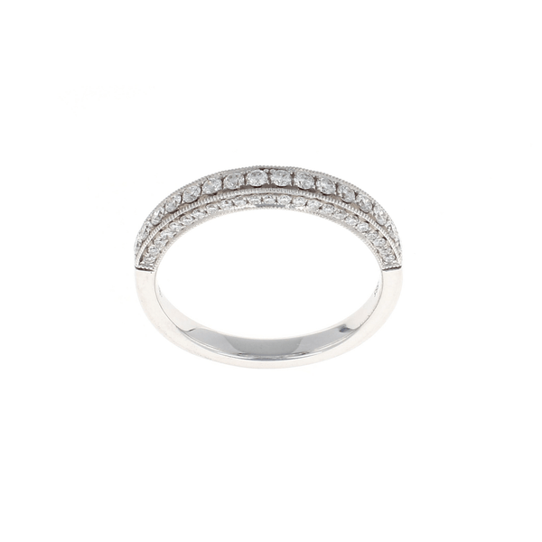 3 Sided Micro Pave 1/2 Way Diamond Band (0.40CTW)