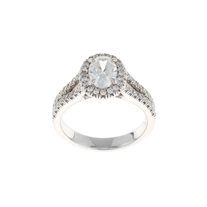 Oval Halo Complete Engagement Ring (1.53CTW)