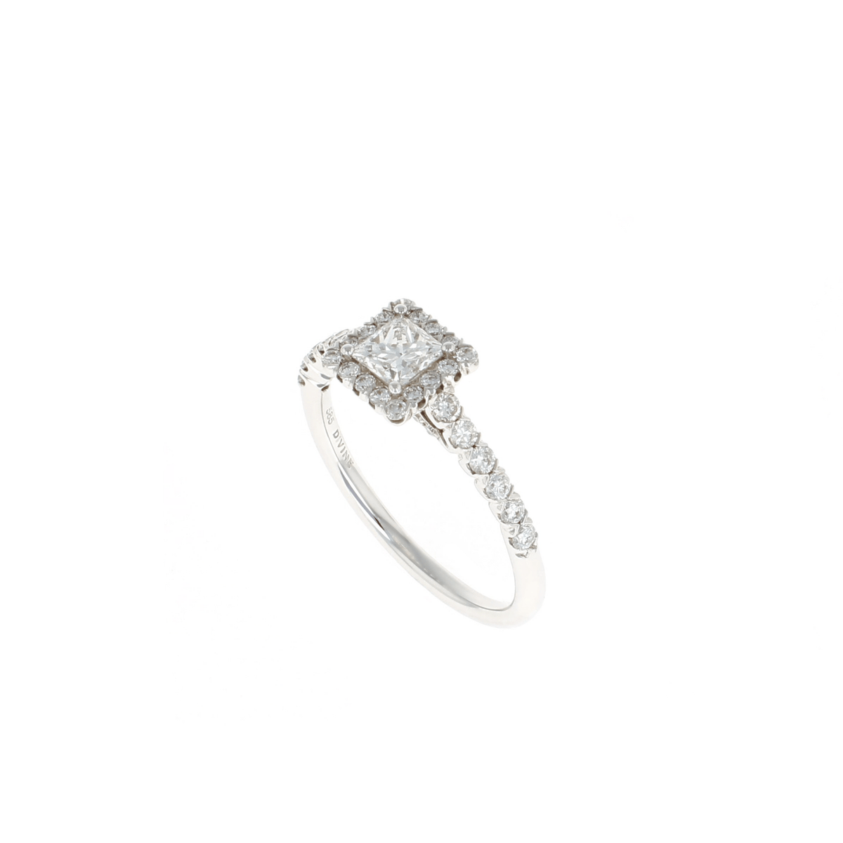 Halo Princess Complete Engagement Ring (0.86 CTW)