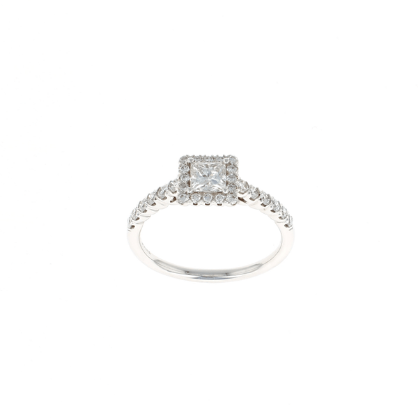 Princess Complete Diamond Halo Engagement Ring (0.86CTW)