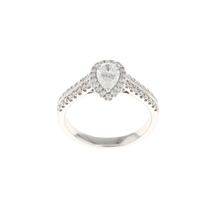 Pear Halo Complete Engagement Ring (0.86CTW)