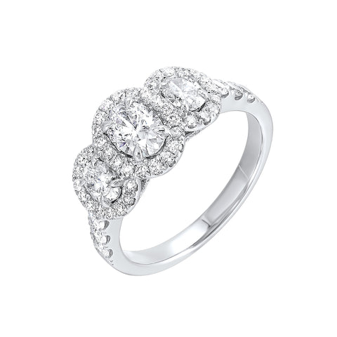 Three-Stone Complete Engagement Ring (1.44 CTW)