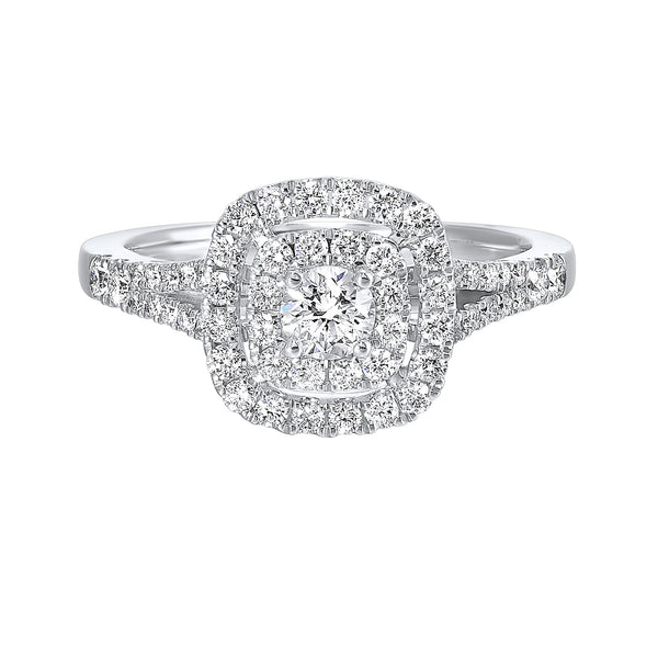 Double Halo Complete Engagement Ring (0.76 CTW)