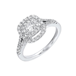 Double Halo Complete Engagement Ring (0.76 CTW)
