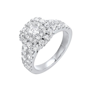 Double Halo Complete Engagement Ring (2.10 CTW)