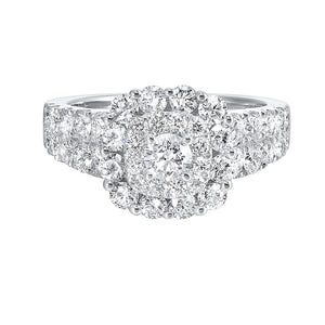 Double Halo Complete Engagement Ring (2.10 CTW)