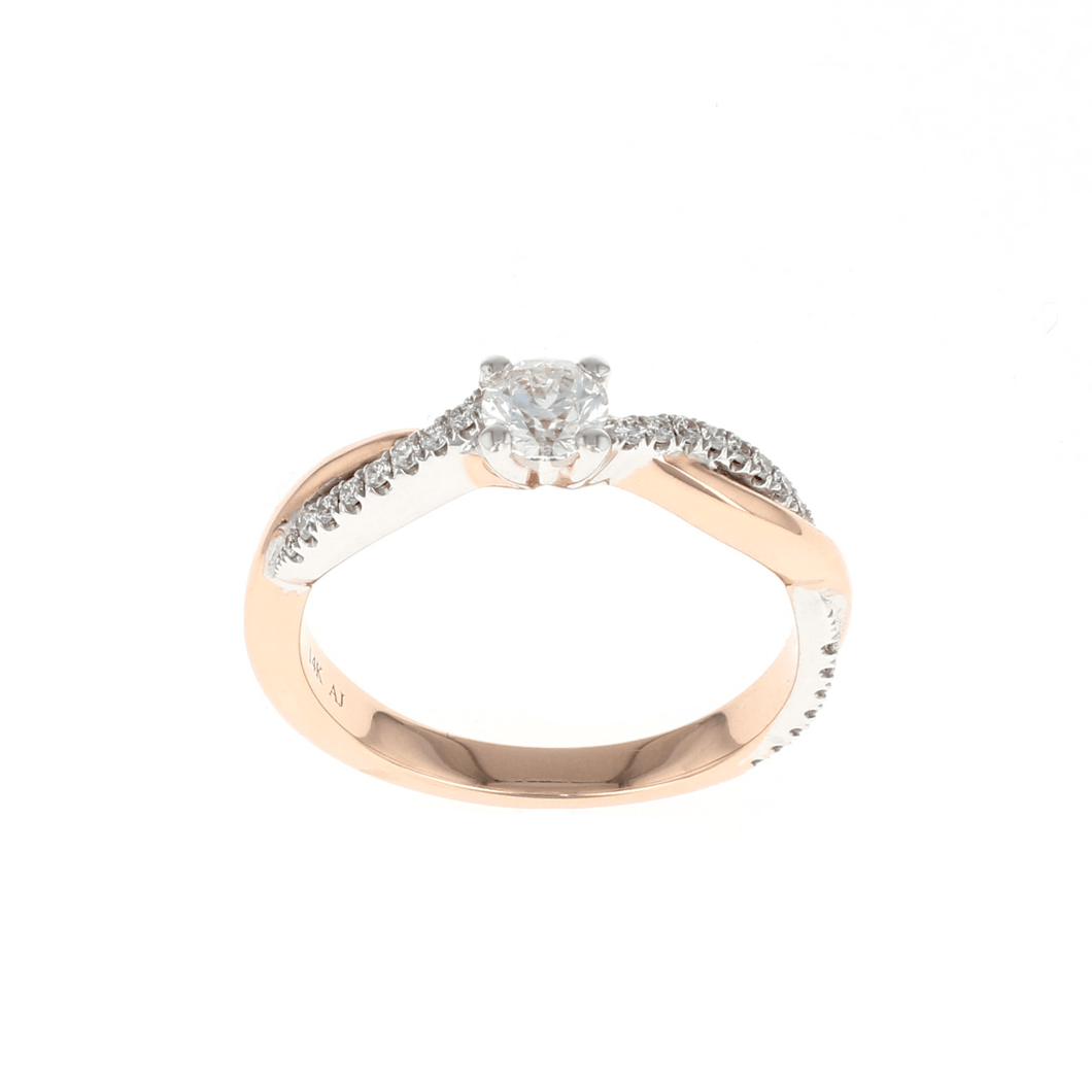 Round Complete Engagement Ring 14K Rose Gold (0.46CTW)
