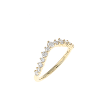 Load image into Gallery viewer, Ladies Diamond &quot;V&quot; Shaped Shared Prong Contour Band (0.50CTW)