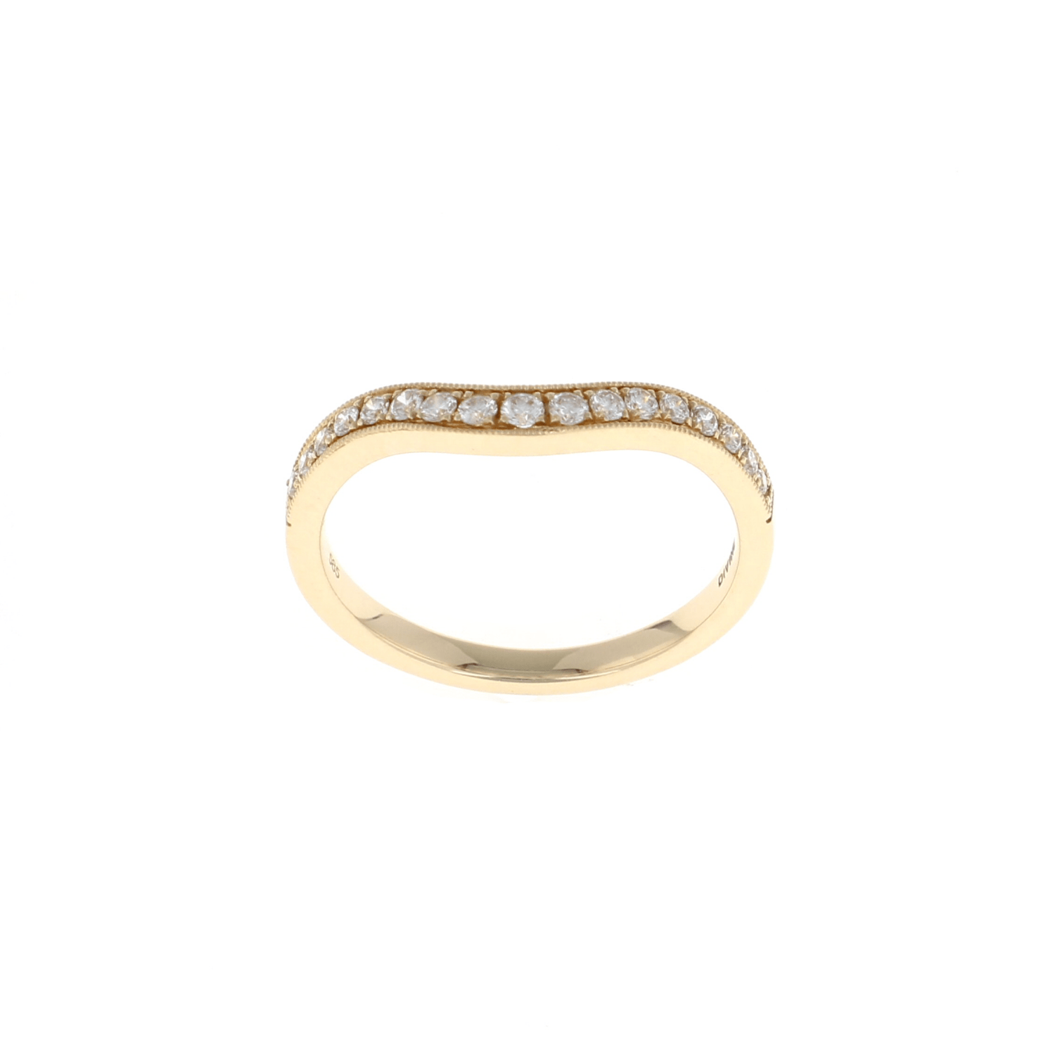 Diamond Micro Pave Milgrain Contour Band (0.22CTW)