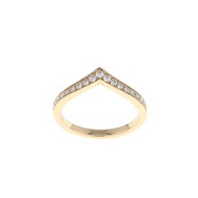 Load image into Gallery viewer, Ladies Diamond &quot;V&quot; Shaped Micro Pave Milgrain Contour Band (0.24CTW)