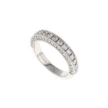 Load image into Gallery viewer, 3 Sided Pave 1/2 Way Diamond Band (1.05CTW)