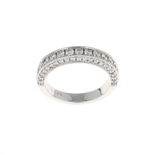 Load image into Gallery viewer, 3 Sided Pave 1/2 Way Diamond Band (1.05CTW)