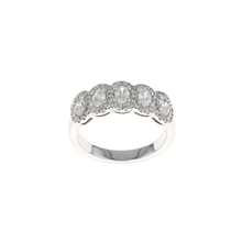 Load image into Gallery viewer, Five Stone Oval Diamond Halo Pave Ring (1.03CTW)
