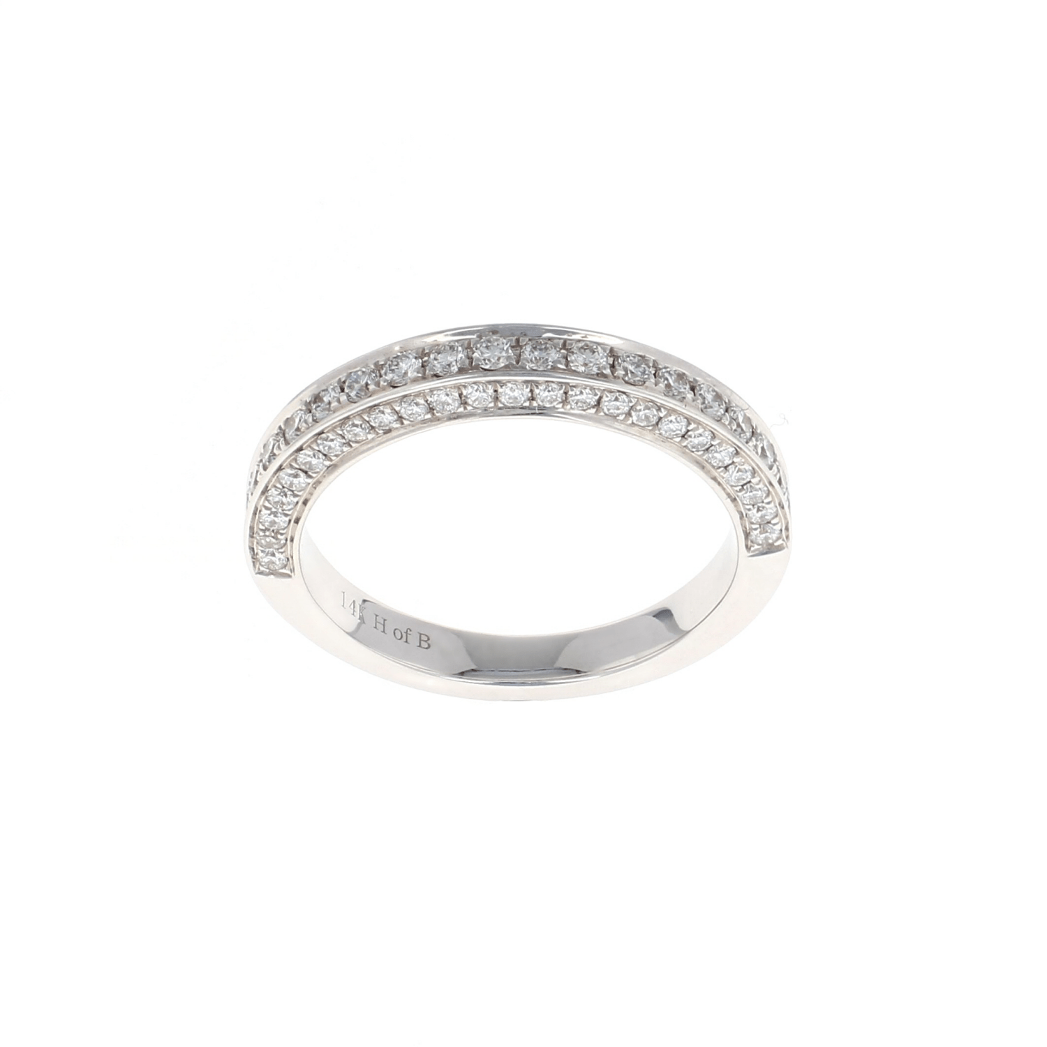 3 Sided Pave 1/2 Way Diamond Band (0.65CTW)