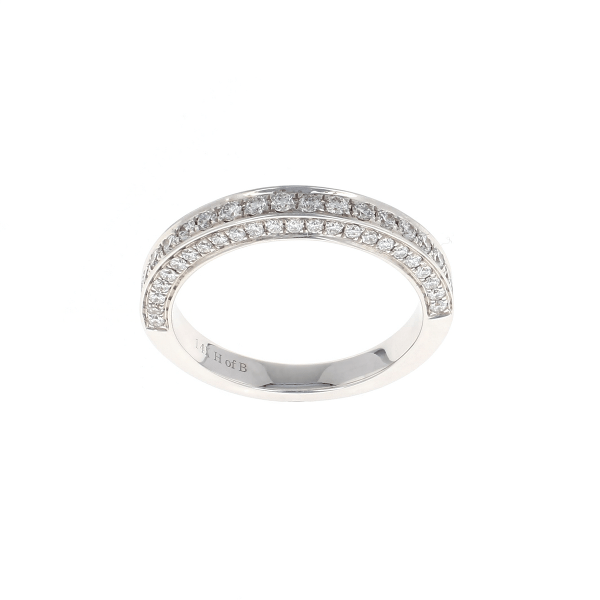 14KW 3 Row Multi Channel Diamond Band 1/4CT | International Diamond Center