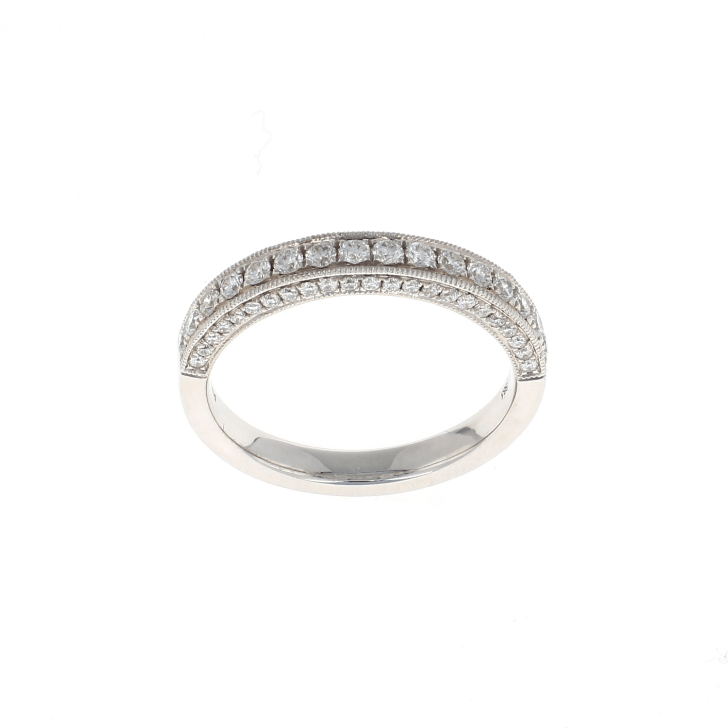 3 Sided Pave 1/2 Way Diamond Band (0.50CTW)