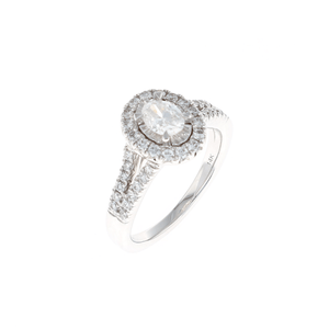 Oval Halo Complete Engagement Ring (1.00CTW)