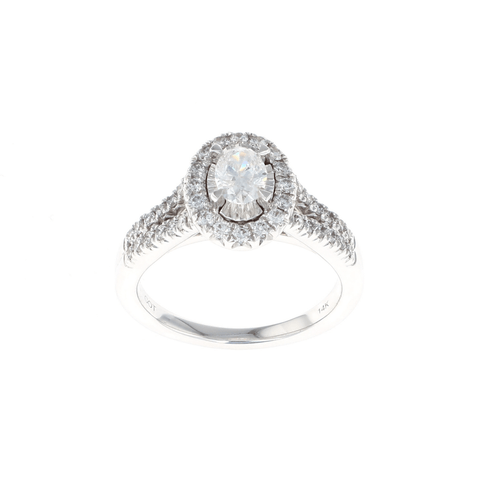Oval Halo Complete Engagement Ring (1.00CTW)