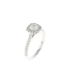 Cushion Halo Complete Engagement Ring (0.98 CTW)