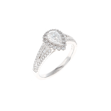 Load image into Gallery viewer, Pear Halo Complete Engagement Ring (0.99CTW)