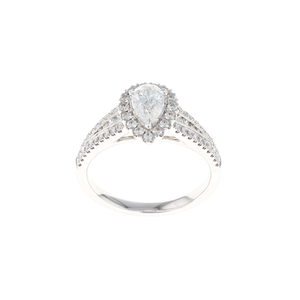 Pear Halo Complete Engagement Ring (0.99CTW)