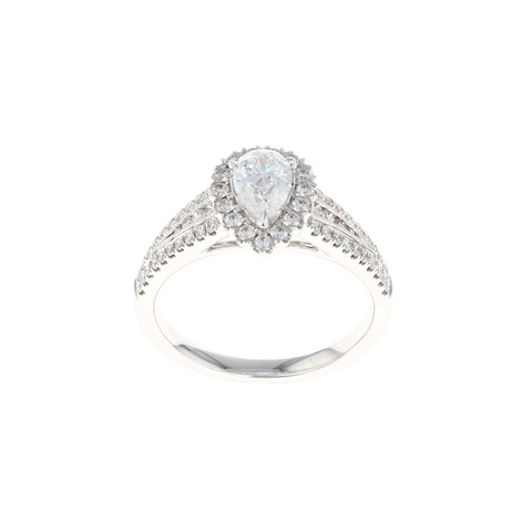 Pear Halo Complete Engagement Ring (0.99CTW)