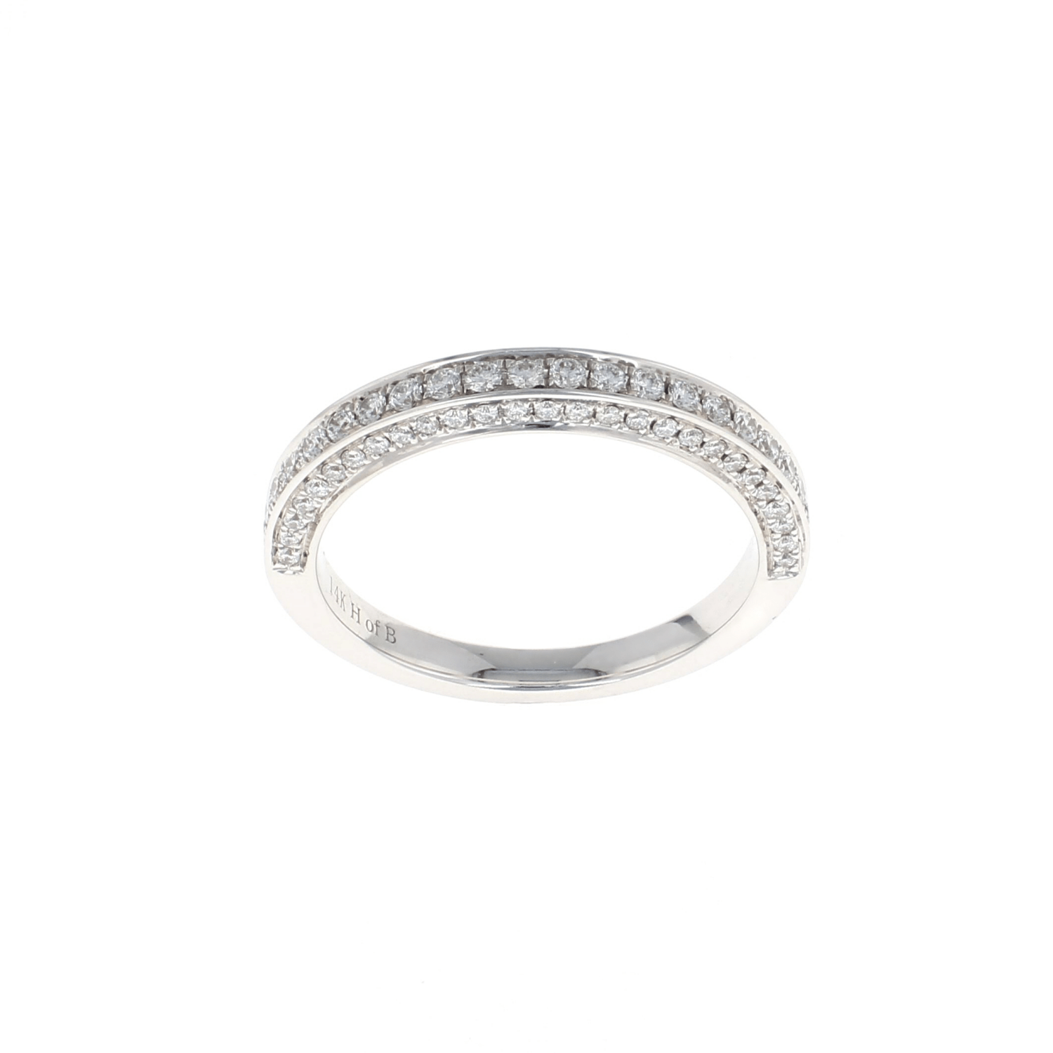 3 Sided Pave 1/2 Way Diamond Band (0.45CTW)