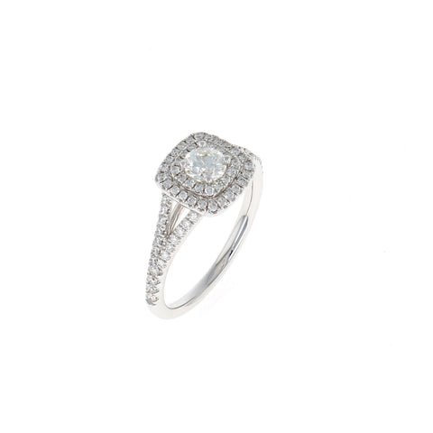 Cushion Double Halo Complete Engagement Ring (0.83CTW)