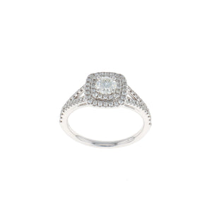 Cushion Double Halo Complete Engagement Ring (0.83CTW)