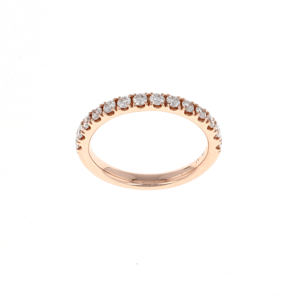 14K Rose Gold 1/2 Way Pave Diamond Band (0.50CTW)