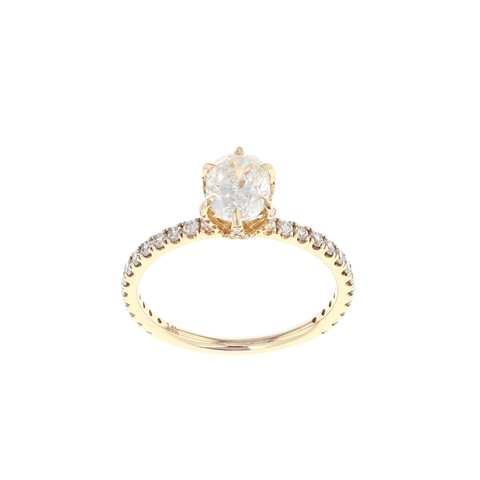 Oval  Complete Engagement Ring 14K Yellow Gold (1.48CTW)