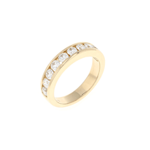 Load image into Gallery viewer, 14K Yellow Gold 1/2 Way Channel Set Diamond Band (1.01CTW)