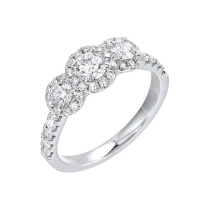 Three-Stone Complete Engagement Ring (1.01 CTW)