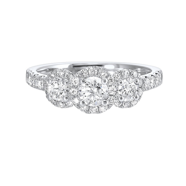 Three-Stone Complete Engagement Ring (1.01 CTW)