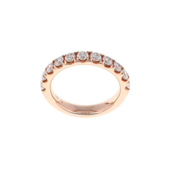 14K Rose Gold 1/2 Way Pave Diamond Band (1.00CTW)