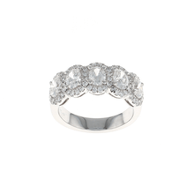 Load image into Gallery viewer, Five Stone Oval Diamond Halo Pave Ring (1.95CTW)