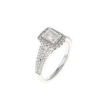 Load image into Gallery viewer, Emerald Cut Halo Complete Engagement Ring (1.31CTW)