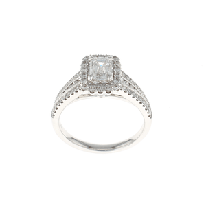 Emerald Cut Halo Complete Engagement Ring (1.31CTW)