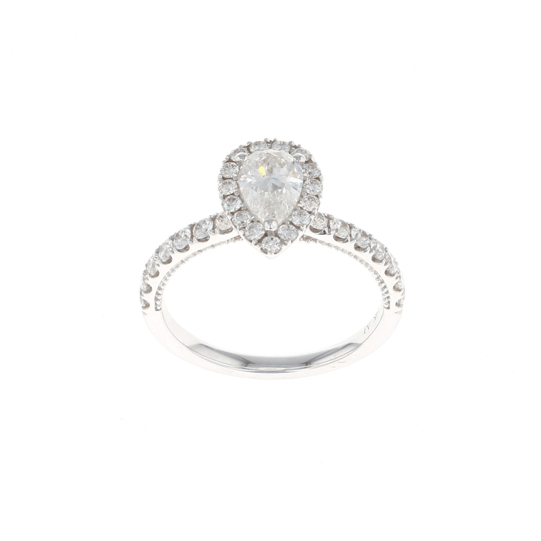 Pear Halo Complete Engagement Ring (1.29CTW)