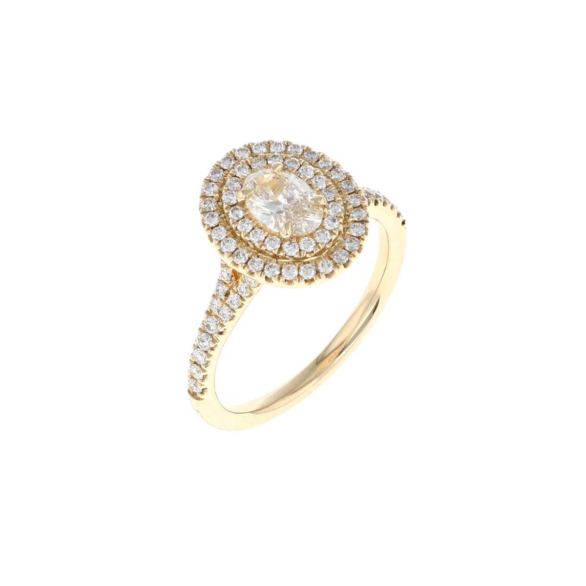 Oval Double Halo Complete Engagement Ring (0.94CTW)