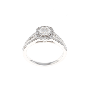 Cushion Halo Complete Engagement Ring (0.95CTW)